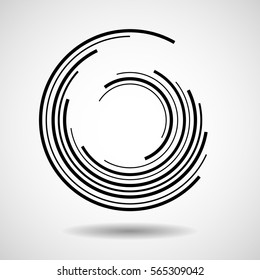 Abstract technology circles, geometric logo, vector