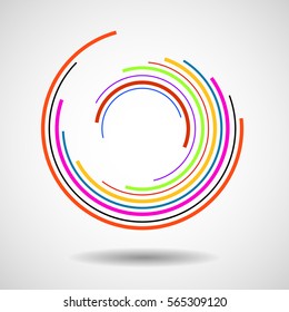 Abstract technology circles, geometric logo, vector