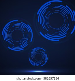 Abstract technology circles, geometric logo, vector