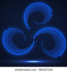 Abstract technology circles, geometric logo, vector