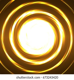 Abstract technology circles, glowing spiral, neon style. Vector illustration. Eps 10