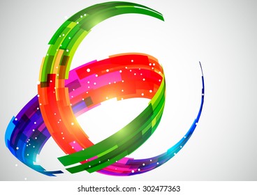 Abstract technology circles with light background