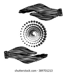 Abstract technology circles sign