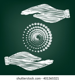 Abstract technology circles sign