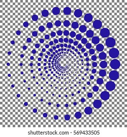 Abstract technology circles sign. Blue icon on transparent background.