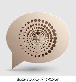 Abstract technology circles sign. Brown gradient icon on bubble with shadow.