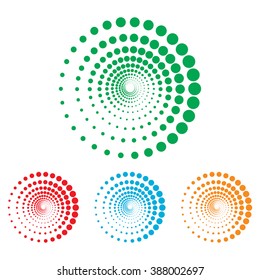 Abstract technology circles sign. Colorfull set isolated on white background