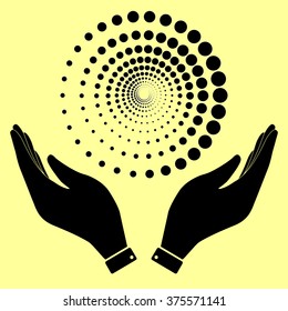 Abstract technology circles sign. Flat style icon vector illustration.