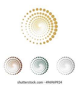 Abstract technology circles sign. Metal icons on white backgound.