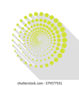 Abstract technology circles sign. Pear icon with flat style shadow path.