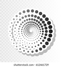 Abstract technology circles sign. Vector. Blackish icon on transparent background with transition.