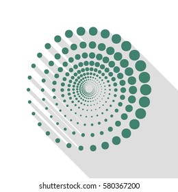 Abstract technology circles sign. Veridian icon with flat style shadow path.