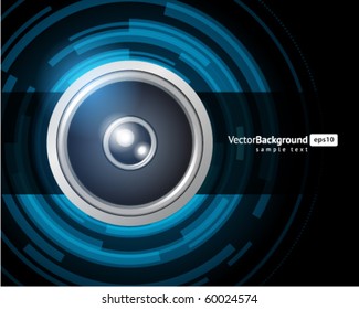 Abstract technology circles with speaker vector background