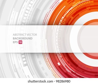 Abstract technology circles and transparent paper vector background