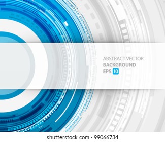 Abstract technology circles and transparent paper vector background eps 10