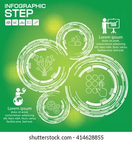 Abstract technology circles vector background.