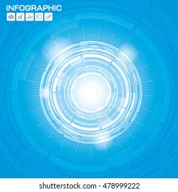 Abstract technology circles vector background.