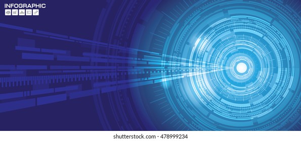 Abstract technology circles vector background.