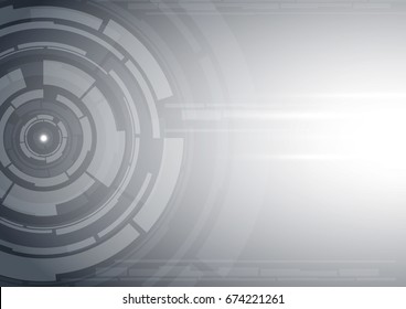 Abstract technology circles vector background, digital background vector