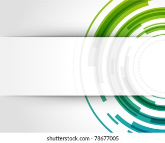 Abstract technology circles vector background with cut paper and shadow. Eps 10.