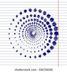 Abstract technology circles vector design element with pen effect 