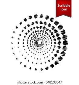 Abstract technology circles vector design element with pen effect. Scribble icon for you design.
