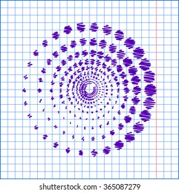 Abstract technology circles vector design element with pen effect 