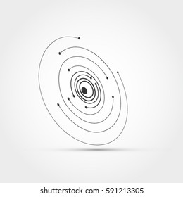 Abstract technology circles -wave effect vector illustration