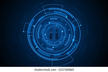 Abstract technology circuit board background with padlock icon. Cyber ​​data security concept. modern technology innovation concept background	