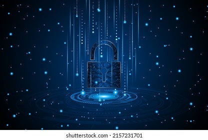 Abstract technology circuit board background with padlock icon. Cyber ​​data security concept. modern technology innovation concept background	