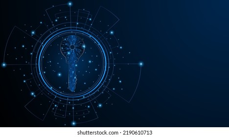 Abstract technology circuit board background with key icon Cyber ​​data security and privacy concepts. modern technology innovation concept background	