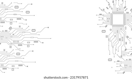 Abstract Technology Circuit board background. Grey white Abstract technology background. Digital technology with plexus background and space for your text