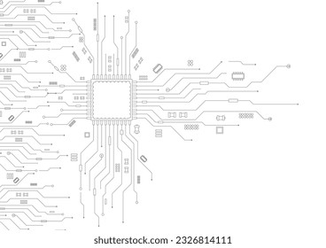 Resumen del fondo de la placa del circuito de la tecnología. Fondo de tecnología Gris White Resumen. Tecnología digital con fondo plexado y espacio para tu texto	
