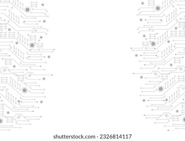 Resumen del fondo de la placa del circuito de la tecnología. Fondo de tecnología Gris White Resumen. Tecnología digital con fondo plexado y espacio para tu texto	
