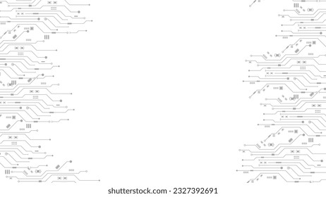 Resumen del fondo de la placa del circuito de la tecnología. Fondo de tecnología Gris White Resumen. Tecnología digital con fondo plexado y espacio para tu texto