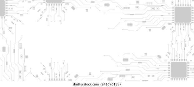 Abstract Technology Circuit board background. Grey white Abstract technology background. Digital technology with plexus background and space for your text	
