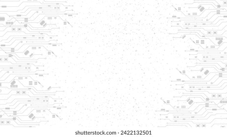 Abstract Technology Circuit board background. Grey white Abstract technology background. Digital technology with plexus background and space for your text	
