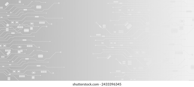 Abstract Technology Circuit board background. Grey white Abstract technology background. Digital technology with plexus background and space for your text	

