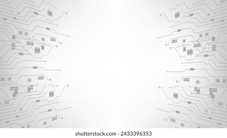 Abstract Technology Circuit board background. Grey white Abstract technology background. Digital technology with plexus background and space for your text	
