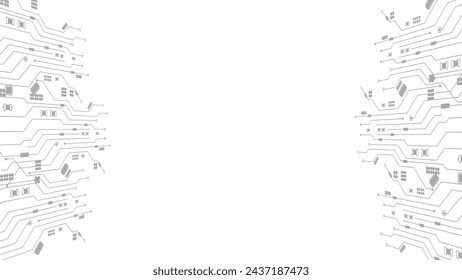 Abstract Technology Circuit board background. Grey white Abstract technology background. Digital technology with plexus background and space for your text
