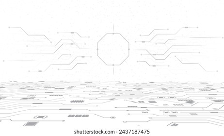 Abstract Technology Circuit board background. Grey white Abstract technology background. Digital technology with plexus background and space for your text