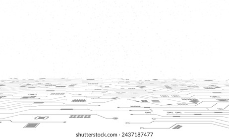Abstract Technology Circuit board background. Grey white Abstract technology background. Digital technology with plexus background and space for your text