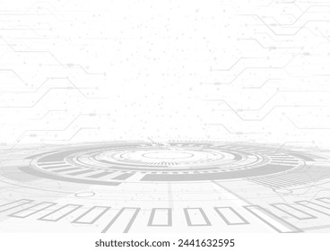 Abstrakte Technologie Schaltungsplatine Hintergrund. Grauer weißer abstrakter Technologiehintergrund. Digitale Technologie mit Plexus-Hintergrund und Platz für Ihren Text	
