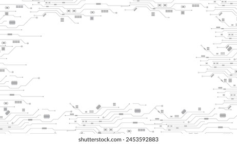 Abstract Technology Circuit board background. Grey white Abstract technology background. Digital technology with plexus background and space for your text	