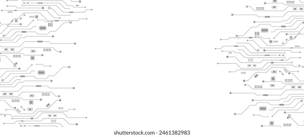 Abstract Technology Circuit board background. Grey white Abstract technology background. Digital technology with plexus background and space for your text	