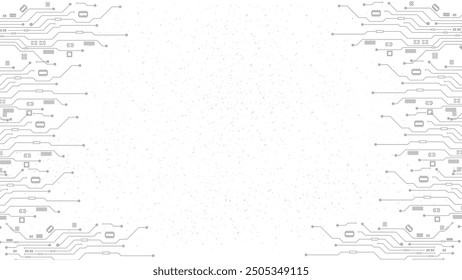 Abstract Technology Circuit board background. Grey white Abstract technology background. Digital technology with plexus background and space for your text