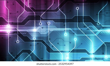 Abstract technology circuit board background. Hi-tech circuit board illustration.