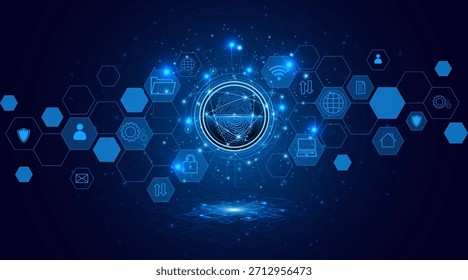 Abstract technology circuit board background. Fingerprint scanning cybersecurity concept. modern technology innovation concept background	