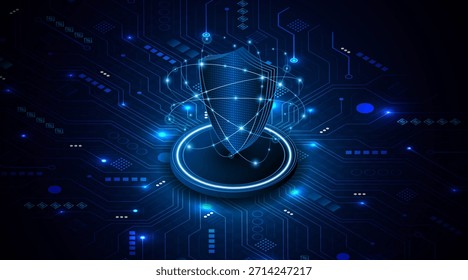 Fondo Abstractas de la tarjeta de circuitos de la tecnología con el concepto de protección de datos y la privacidad cibernética