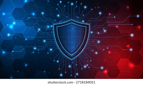 Fondo Abstractas de la tarjeta de circuitos de la tecnología con el concepto de protección de datos y la privacidad cibernética